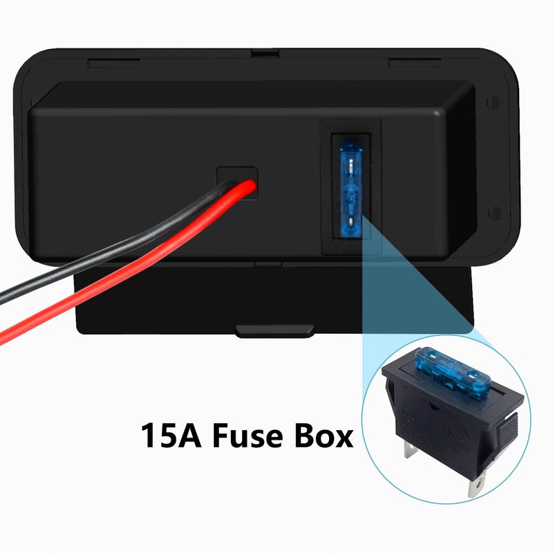 12V 24V Blue Light Dual Car USB Fast Charger 3 Port Power Splitter Adapter for Truck RV Marine - Image 2