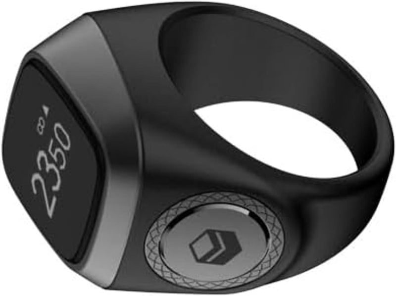 خاتم ذكي أسود رمادي تسبيح زكري ، مسلم تسبيح كاونتر إشعار تذكير الصلاة التكنولوجيا الجديدة - Image 2