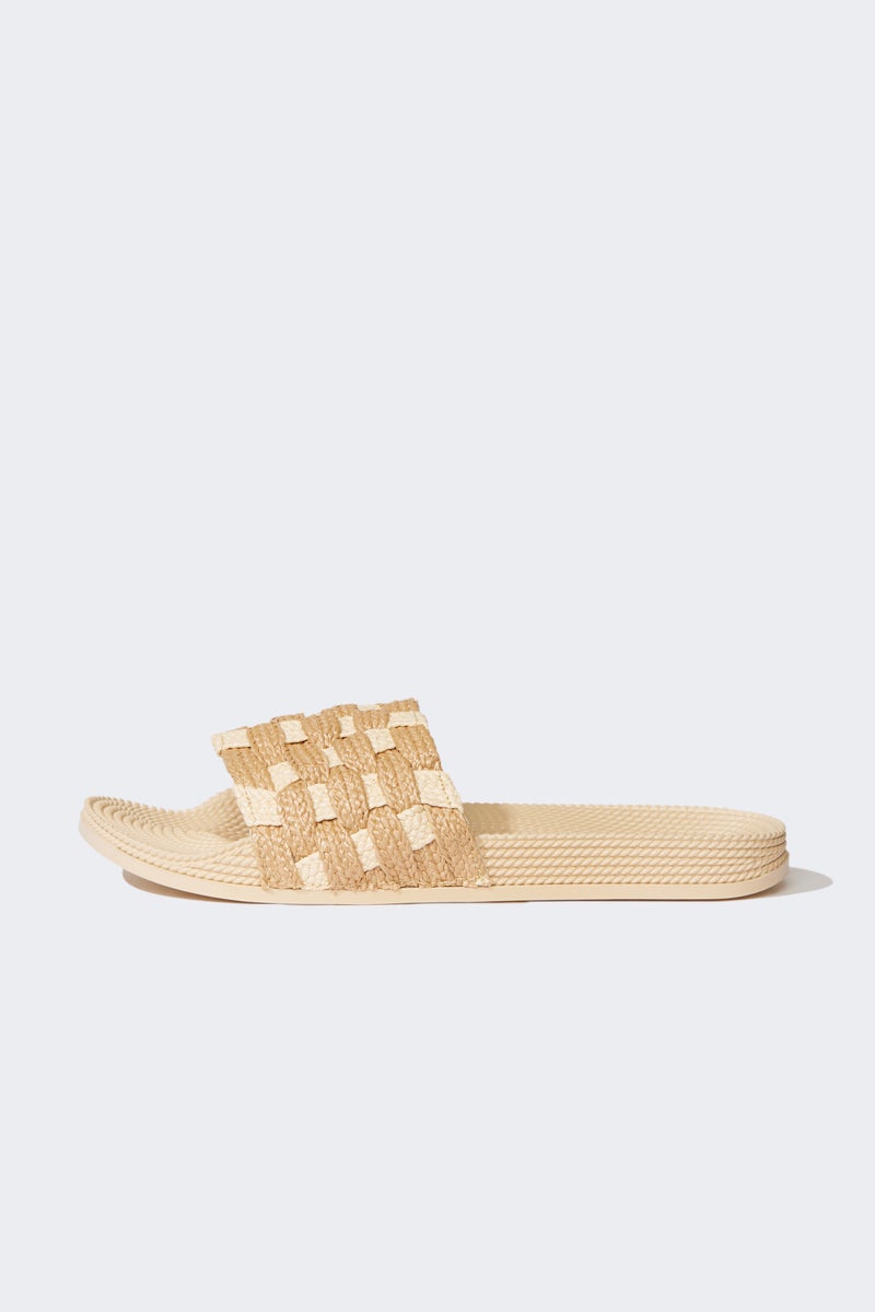 DeFacto Beige Woman Woman Flat Sole Faux Leather Slippers Casual - Image 2