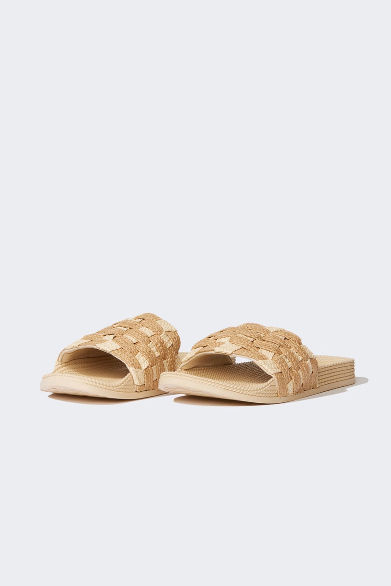 DeFacto Beige Woman Woman Flat Sole Faux Leather Slippers Casual - Image 1