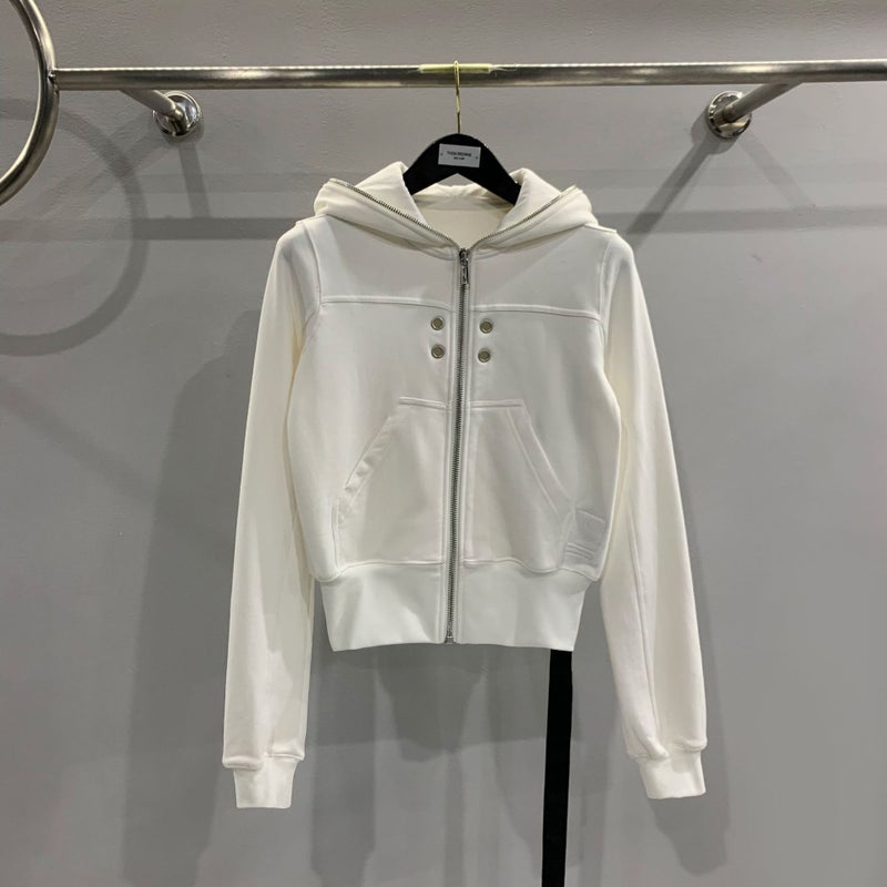 SUBHUMAN 2023 Womens Hooded Eyelet Sweatshirt Jacket White  - Image 1