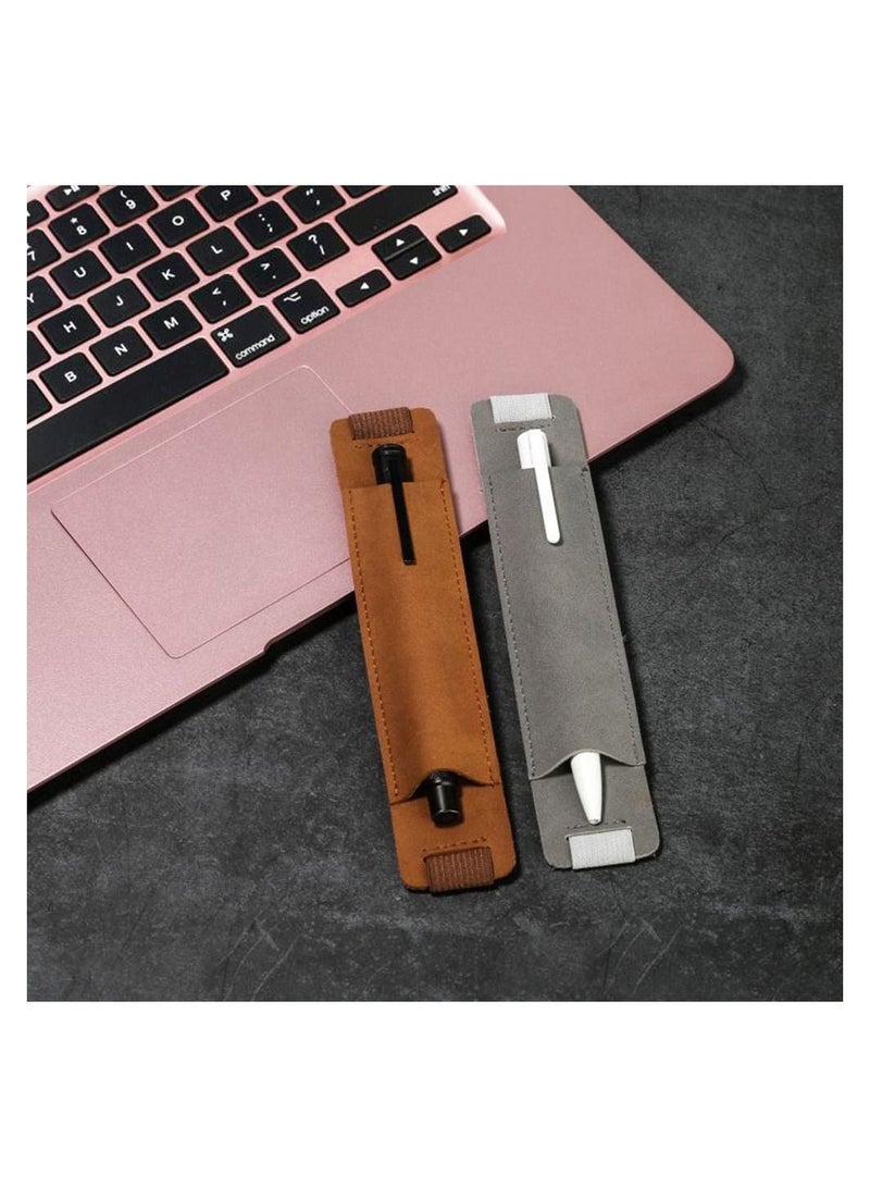 Generic 5 PCS Vintage PU Leather Pencil Case Book Notebook Elastic Rubber Band Buckle Pen Clip Portable Lightweight Laptop Pen Holder  - Image 4