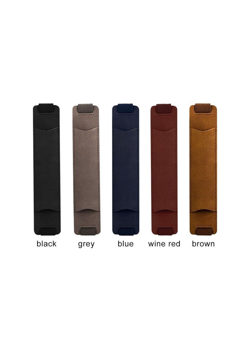 Generic 5 PCS Vintage PU Leather Pencil Case Book Notebook Elastic Rubber Band Buckle Pen Clip Portable Lightweight Laptop Pen Holder  - Image 2