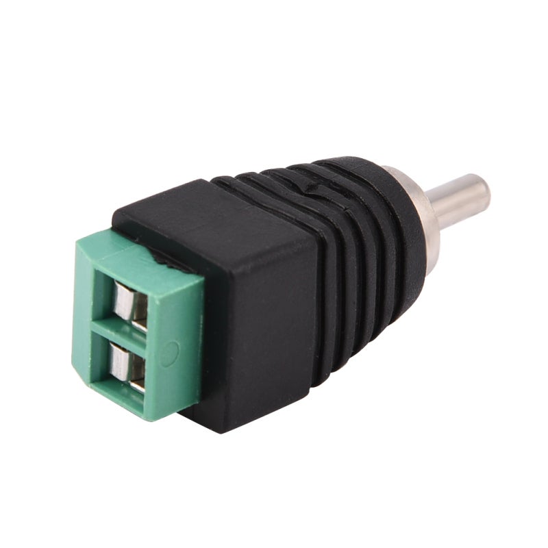 RCA Male Plug 2-In-1 Adapter: Easy To Use - Reliable Connection AV Screw Terminal For Camera Installation, Power Cabling Monitoring Application - Image 1