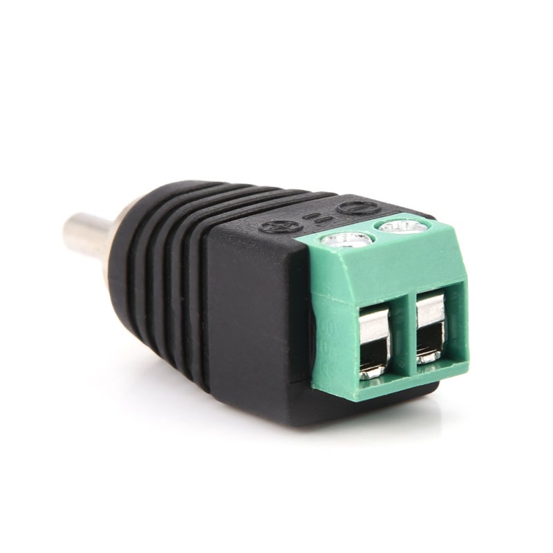 RCA Male Plug 2-In-1 Adapter: Easy To Use - Reliable Connection AV Screw Terminal For Camera Installation, Power Cabling Monitoring Application - Image 2