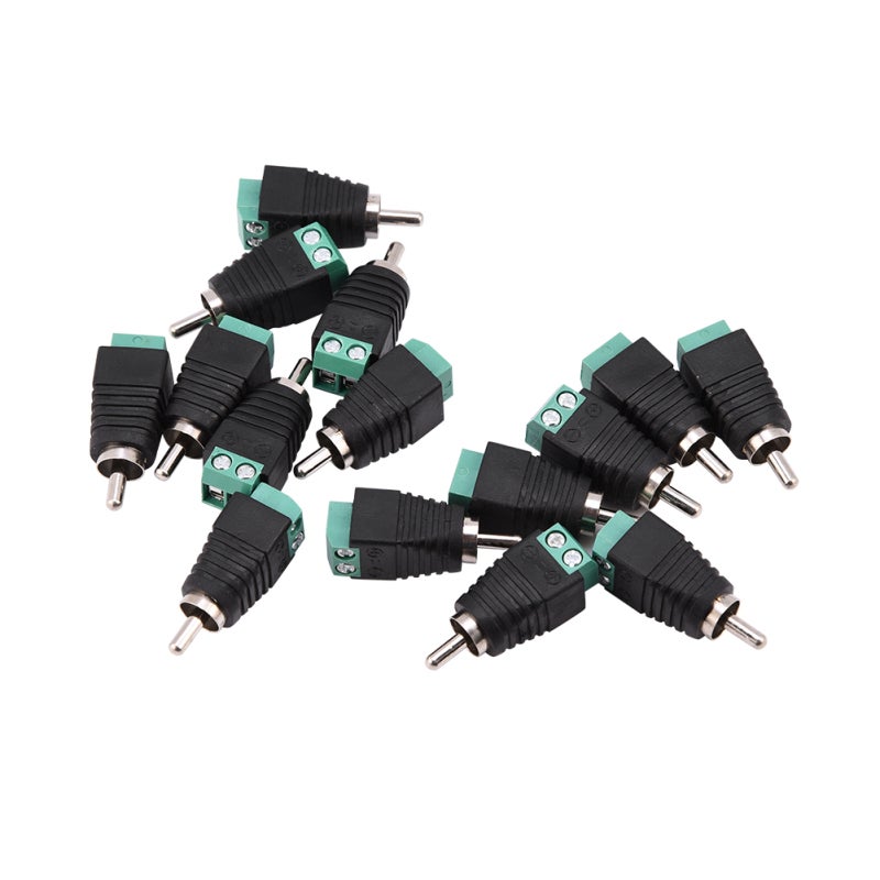 RCA Male Plug 2-In-1 Adapter: Easy To Use - Reliable Connection AV Screw Terminal For Camera Installation, Power Cabling Monitoring Application - Image 3