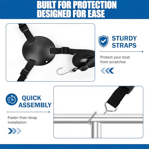 Fuprosico Pontoon Cover Support Poles with Ring Sandbag Much More Stable,Adjustable Boat Cover Support System Won't Retract for Pontoon,Jon,Bass,V-Hull Boat with Heavy Duty Straps,Stainless Steel - Image 5
