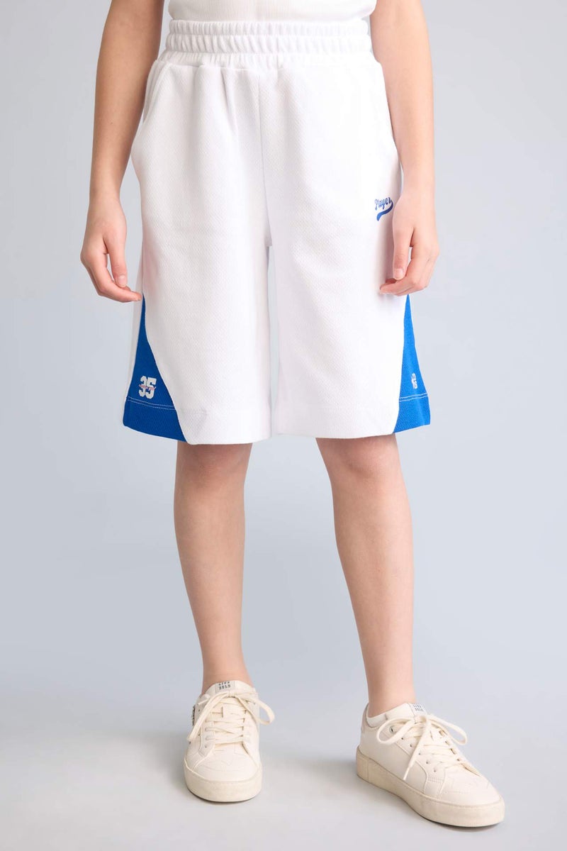 DeFacto Girl Elastic Waist Pocket White Shorts - Image 4