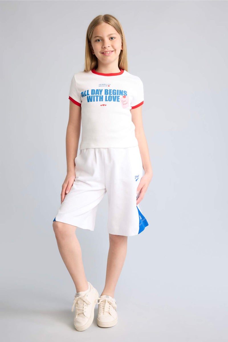 DeFacto Girl Elastic Waist Pocket White Shorts - Image 2