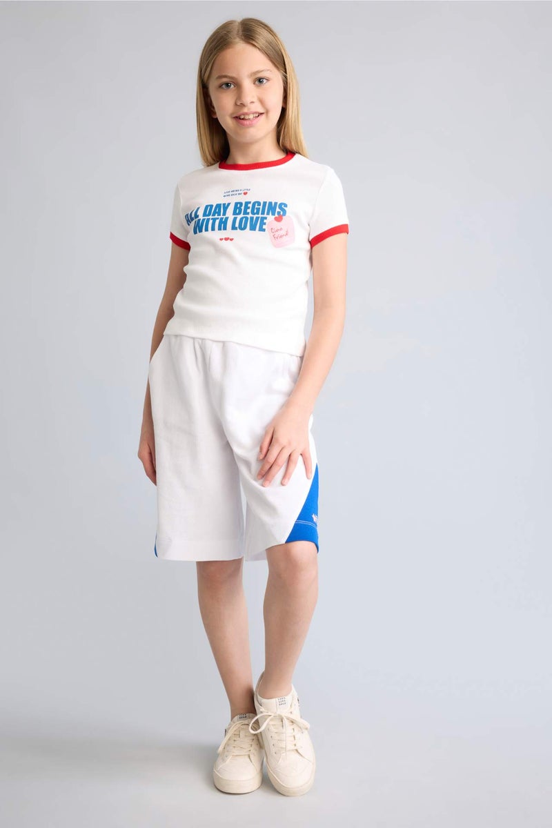 DeFacto Girl Elastic Waist Pocket White Shorts - Image 3