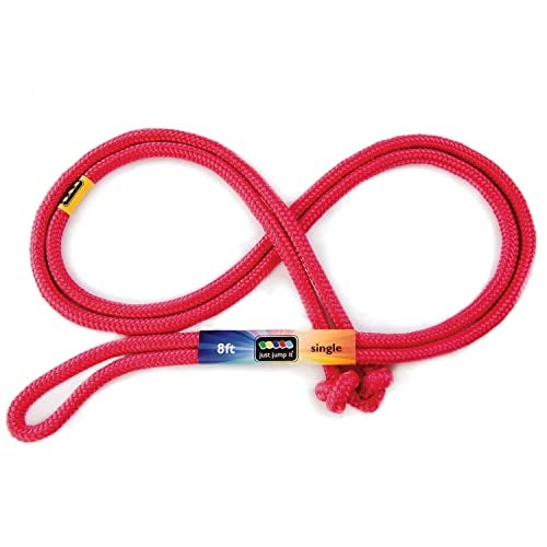 Just Jump It 8' Foot Single Jump Rope - Active Outdoor Youth Fitness - Red - Image 1