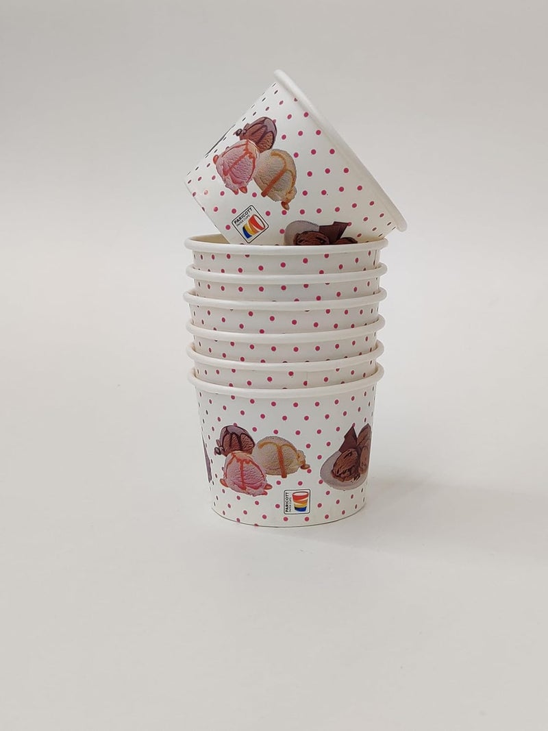 PARICOTT 150ml Ice Cream Paper Cup Design 3 Pack of 100 Cups - Image 4