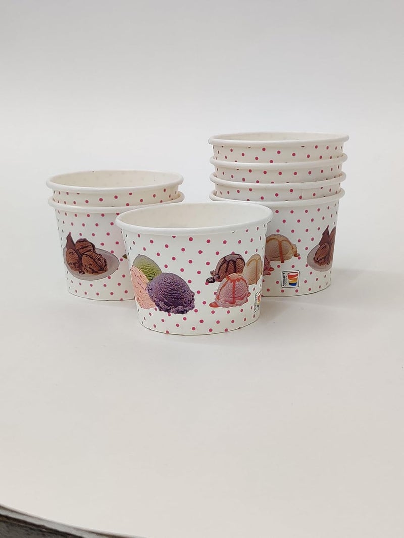 PARICOTT 150ml Ice Cream Paper Cup Design 3 Pack of 100 Cups - Image 1