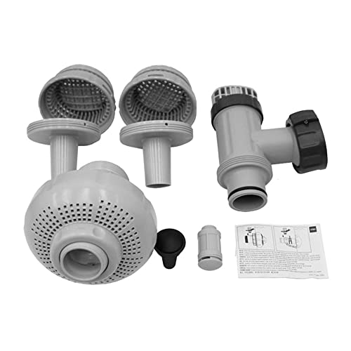 Intex 26005E Above Ground Swimming Pool Inlet Air Water Jet Part Kit with Plunger Valve, Strainer Connector, Jet Nozzle, Strainer Grid & More - Image 1