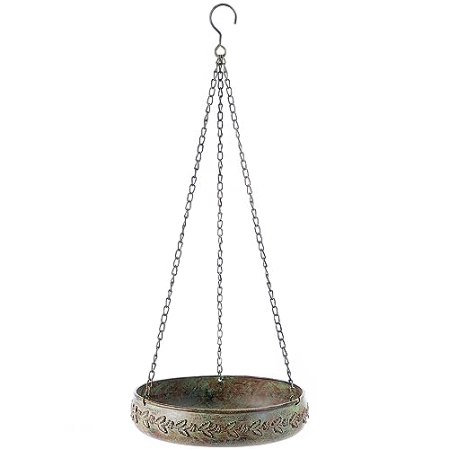 HLQMFHT Hanging Bird Baths for Outdoors, Outdoor Bird Bath, Metal Bird Feeder, Back Yard, Deck,Patio Garden Decoration - Image 1