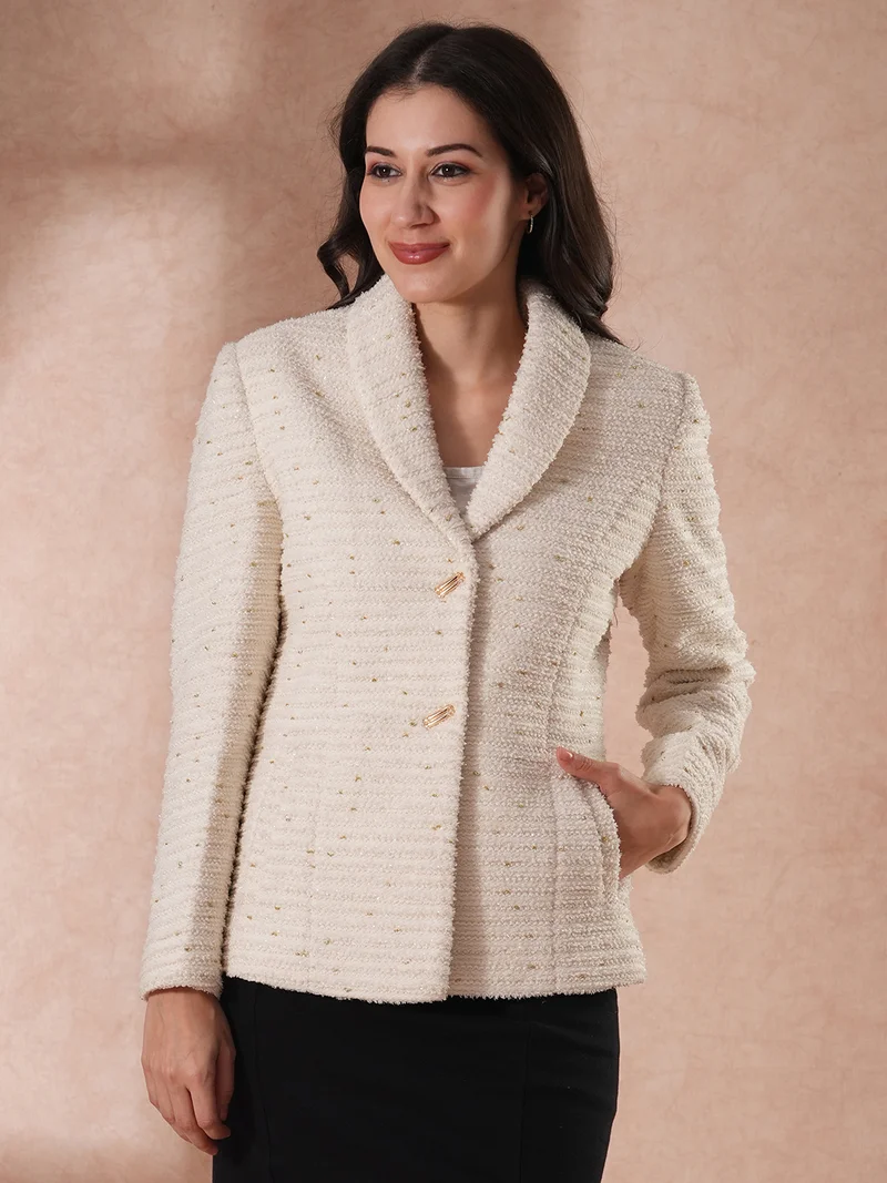 جلو باص معطف ترنش نسائي بياقة شال لامع بتصميم ذاتي بأزرار فردية