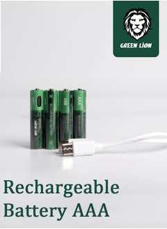 GREEN LION Rechargeable Battery AAA / LED Charging Indicator /Type-C Charging Port / 500mWh Energy / Zn-Ni AAA Type / Accidental Leakage Protection - Green  - Image 3