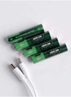 GREEN LION Rechargeable Battery AAA / LED Charging Indicator /Type-C Charging Port / 500mWh Energy / Zn-Ni AAA Type / Accidental Leakage Protection - Green  - Image 1