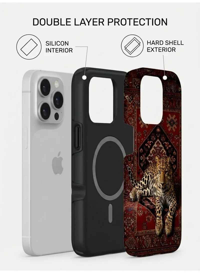 موبكوس جراب Mobcos المميز لهاتف iPhone 17 Pro Max بتصميم سجادة فارسية، متوافق مع غطاء صلب مزدوج الطبقات مع حماية من السيليكون - غطاء مقاوم للخدوش والصدمات