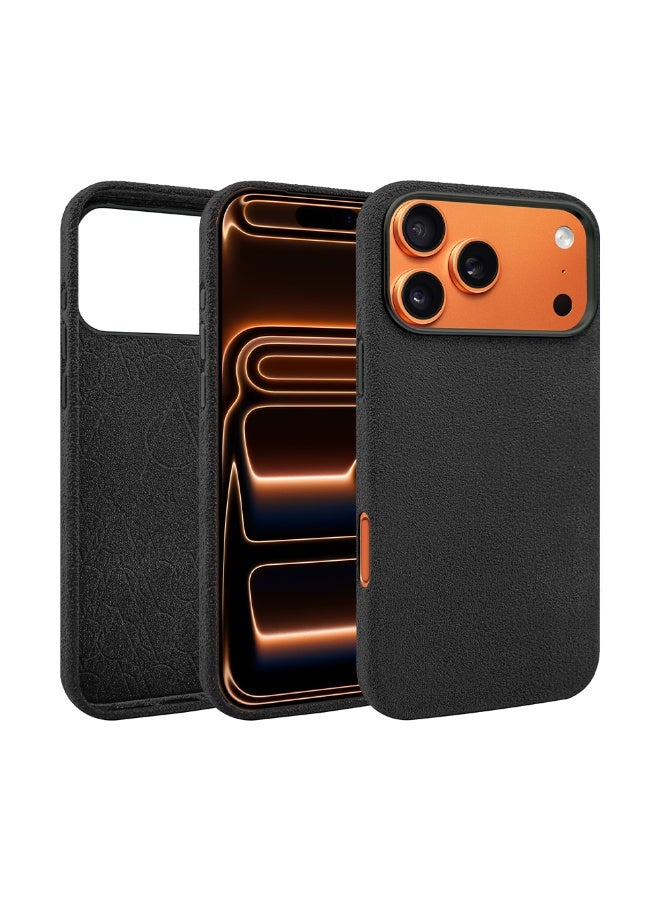 A-Case Its My Case Kadife Alcantara Leather Protective Case for iPhone 17 Pro Max Ultra Slim Lightweight Durable Shockproof Cover MagSafe Compatible Soft Touch Grip - Black - Image 1