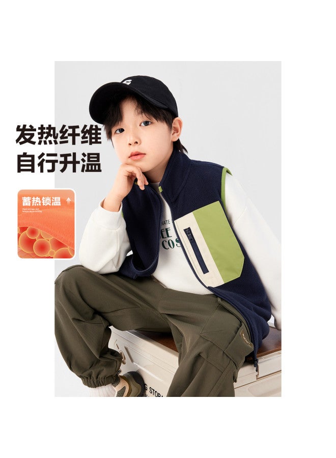 Zuoxi Boys' Vest For Spring And Autumn, Children's Sleeveless Jacket, School Uniform Layering Essential, Top For Big Kids, Fall Children's Clothing - Image 3