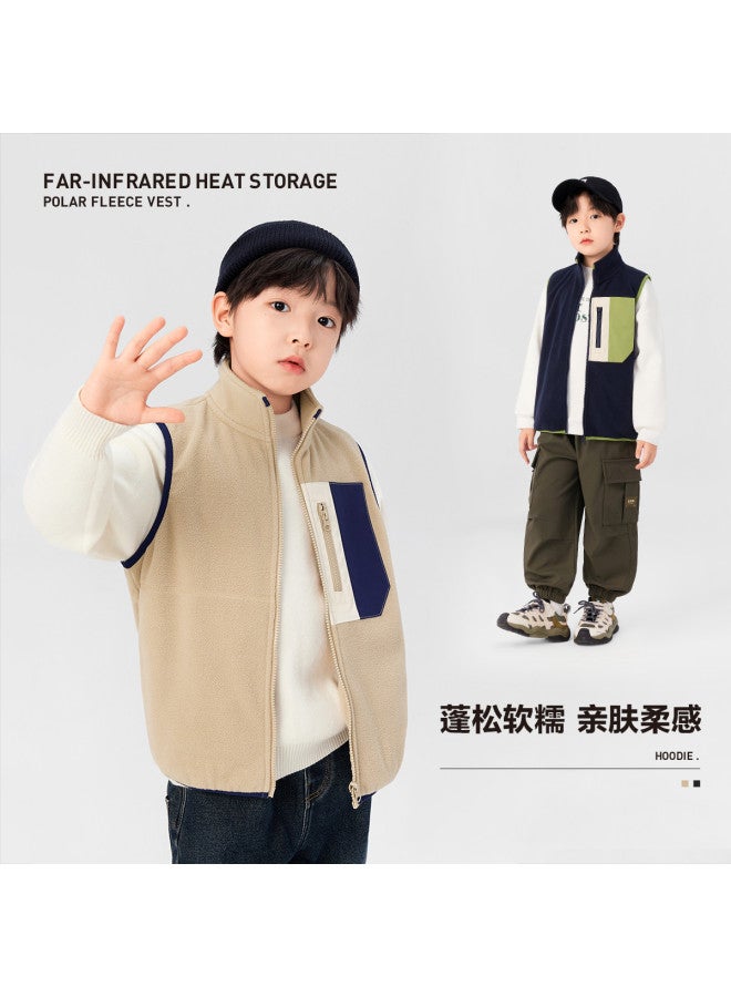 Zuoxi Boys' Vest For Spring And Autumn, Children's Sleeveless Jacket, School Uniform Layering Essential, Top For Big Kids, Fall Children's Clothing - Image 4