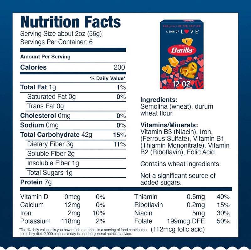 Barilla Limited Edition Heart-Shaped Pasta - A Sign of Love, 12 oz Box - Image 2