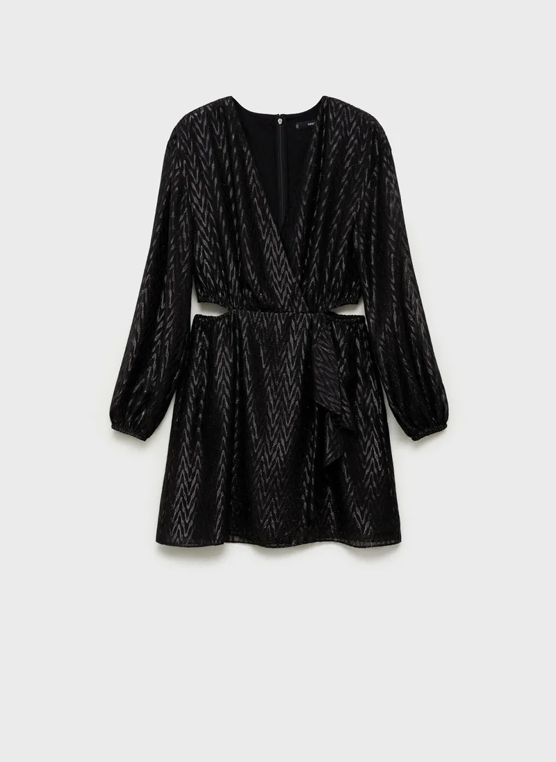 MANGO Side Slits Wrap Dress