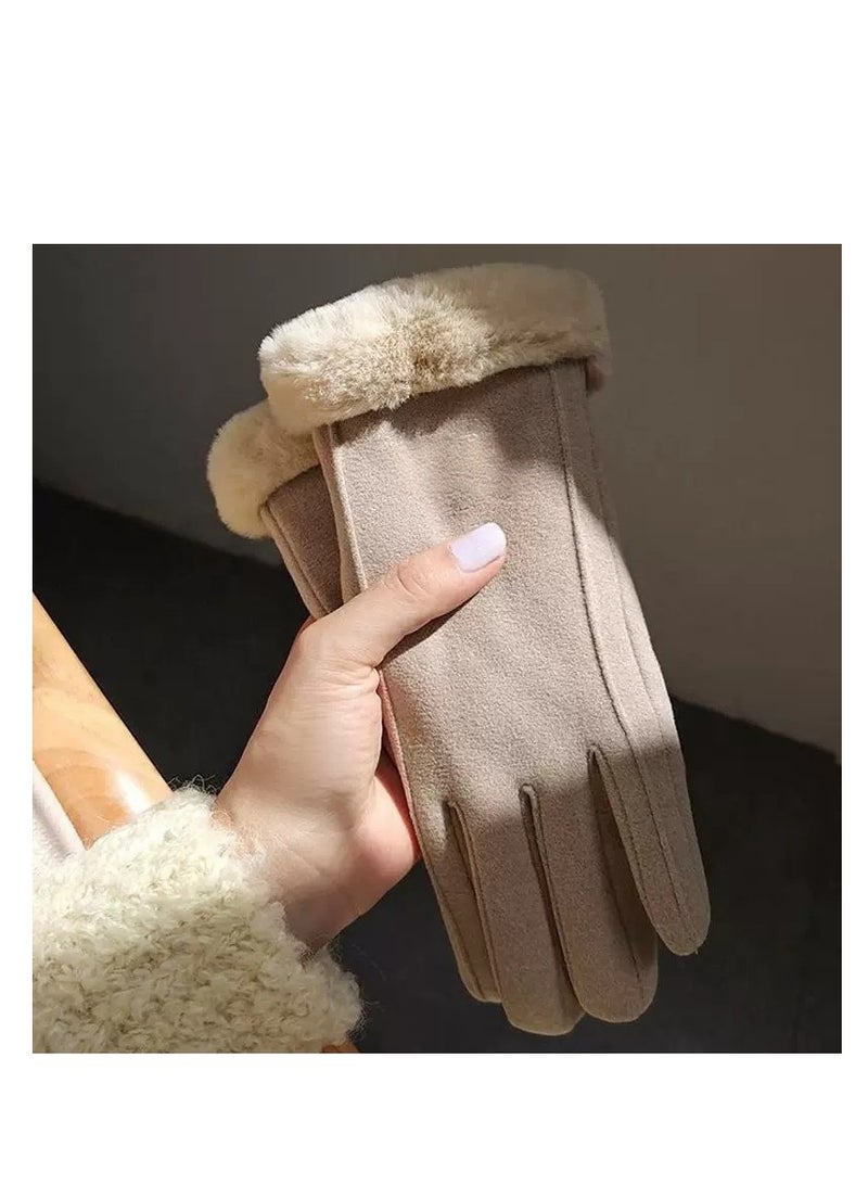 Winter Thickened Warm Gloves For Women Cycling Gloves - Image 1