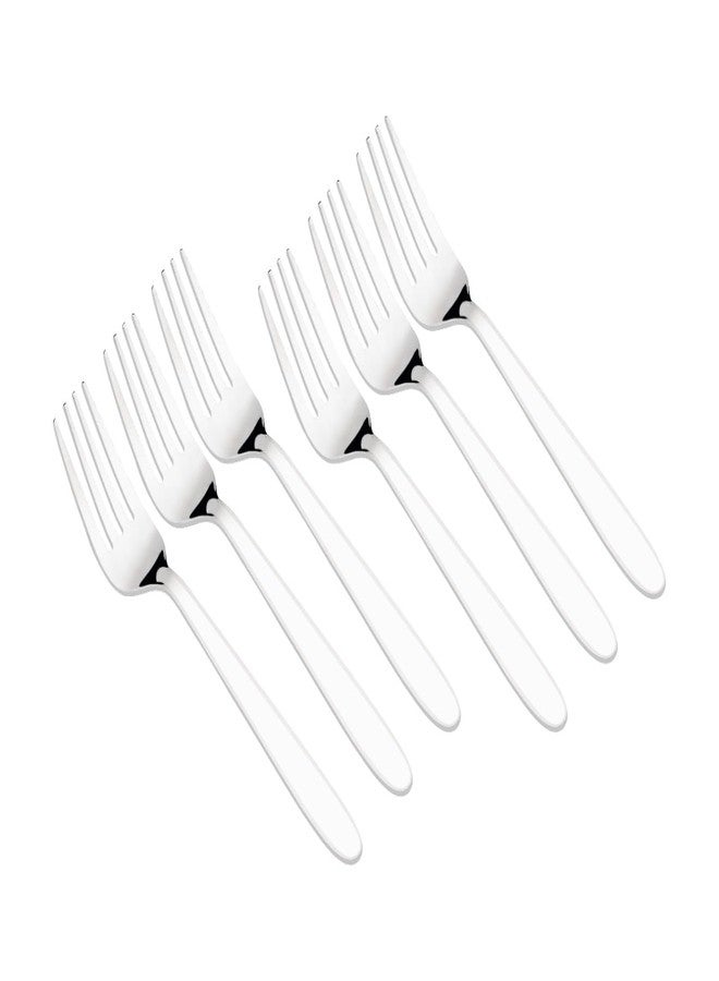 easy root Stainless Steel Forks Set, 16 cm Long for Home and Kitchen, Shiny and Sturdy Fork, Silver (6) - Image 1