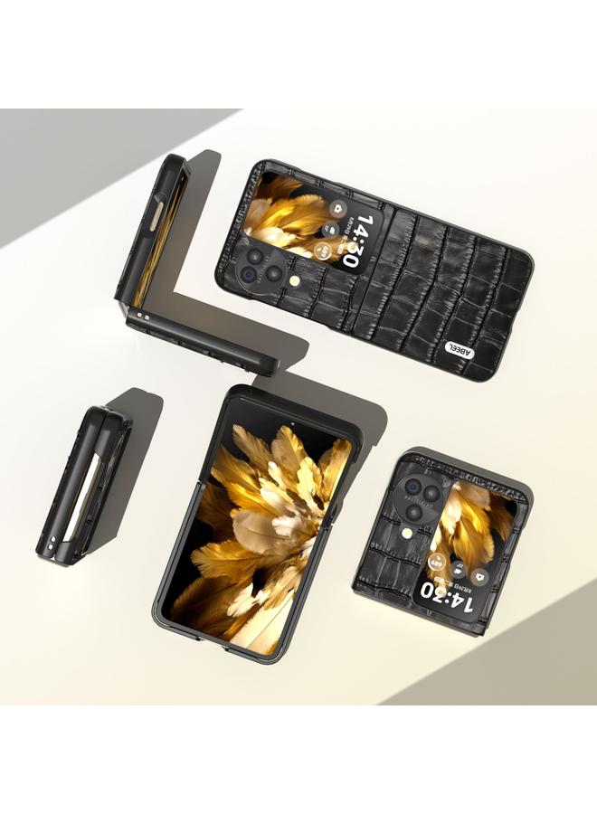 S-TOP Case For OPPO Find N3 Flip ABEEL Crocodile Texture Genuine Leather Phone Case - Image 5
