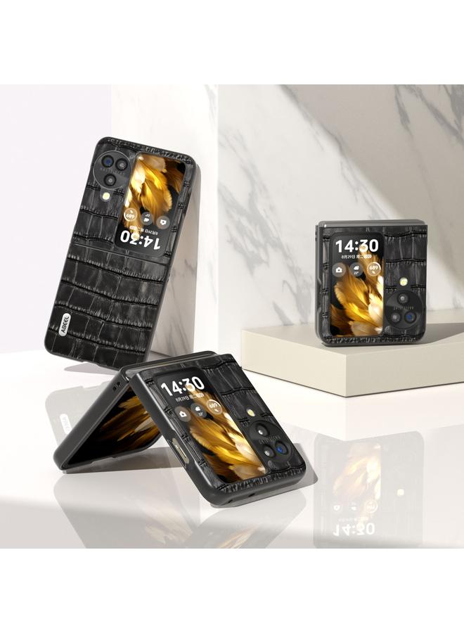 S-TOP Case For OPPO Find N3 Flip ABEEL Crocodile Texture Genuine Leather Phone Case - Image 2