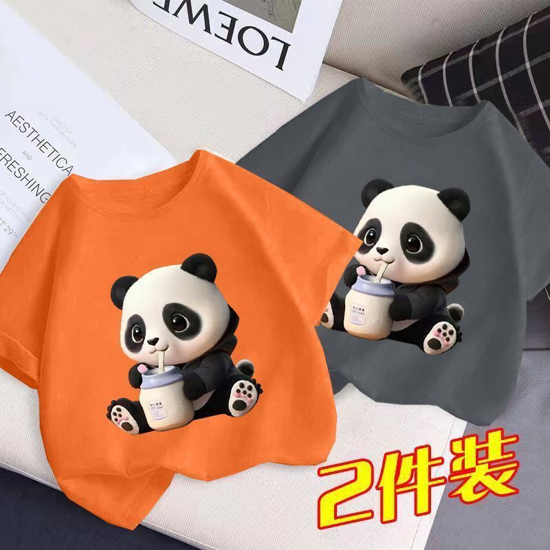 Men'S And Women'S Fashionable Short-Sleeved T-Shirt Children'S Summer Western Style Half-Sleeved Top T-Shirt Big Boy'S Handsome Trendy - Image 1