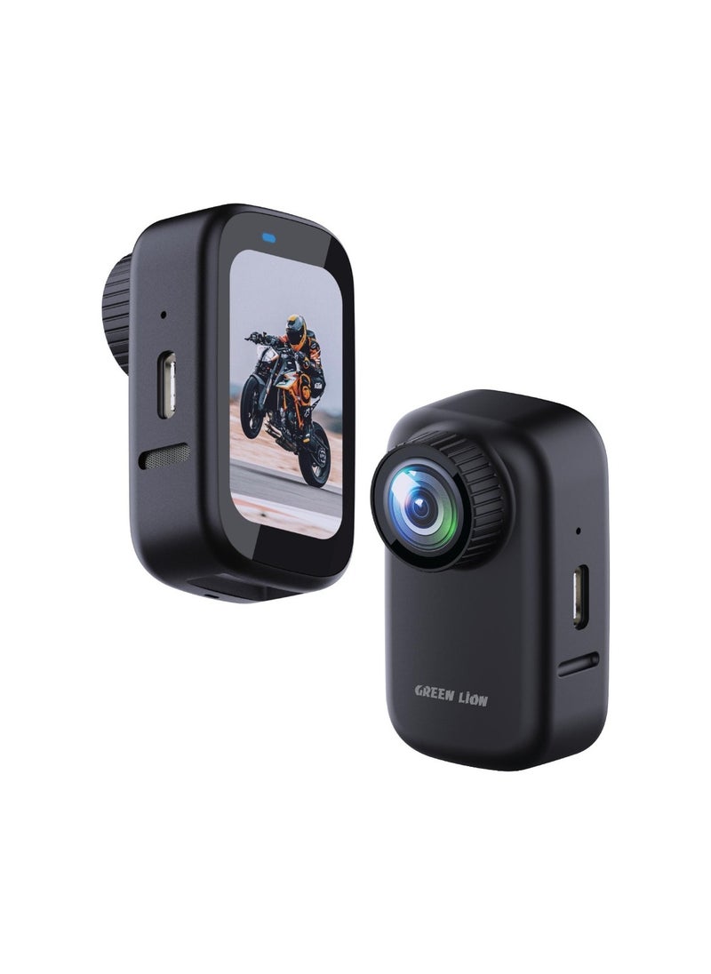 GREEN LION - Mini action Camera / 4K 30fps Ultra HD Video / Travel / Adventure / Vlogging / Sports / WIFI Control / 20 Mega Pixels / 1.5 inch Touch Screen / 120° Lens Angle / High Capacity Battery - Black - Image 1