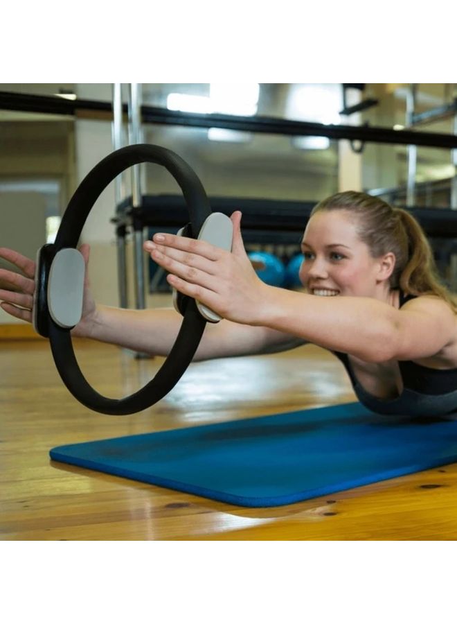 Rose Red Resistance Ring Yoga Pilates Fitness Equipment with Foam Handles - Image 2