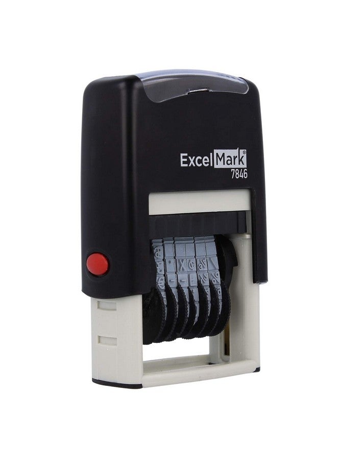 ExcelMark Self-Inking Rubber Number Stamp, Black Numbering Stamp, 6 Digit - Image 2