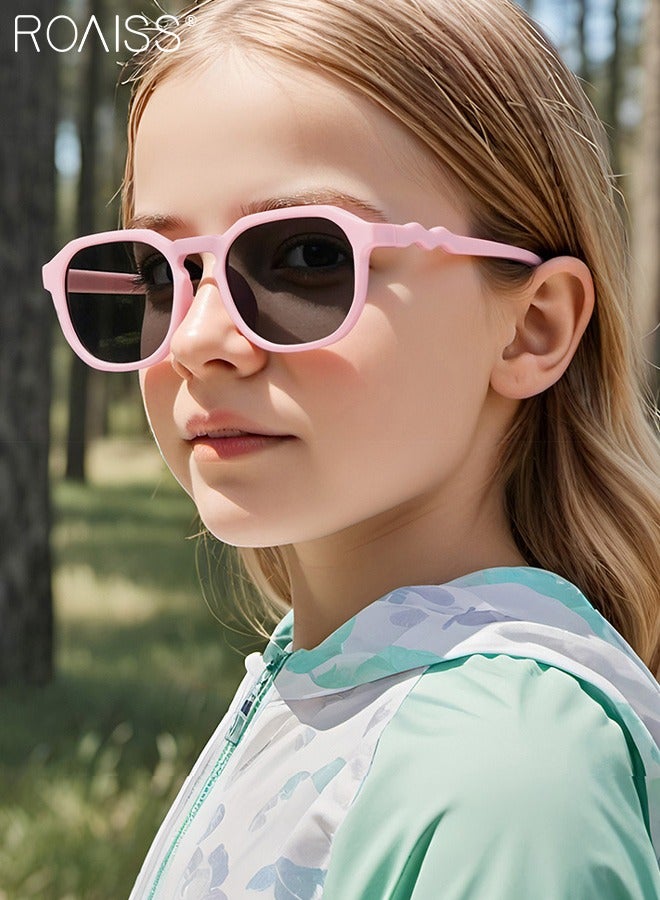 roaiss Round Polarized Sunglasses for Kids, UV400 Protection Cute Beach Holiday Sun Glasses with Lightweight Flexible TPEE Frame for Boys Girls and Children Age 3-12, Pink - Image 5