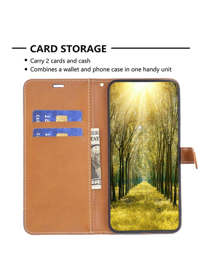 S-TOP Case For Samsung Galaxy S23 Ultra 5G Color Block Denim Texture Leather Phone Case - Image 5