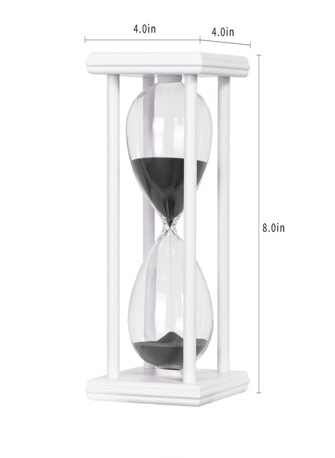 BELLAWARE Hourglass Timer with Black Sand, 60 Minute White Wooden Frame Sand Timer, Creative Handcraft Decoration - Image 5