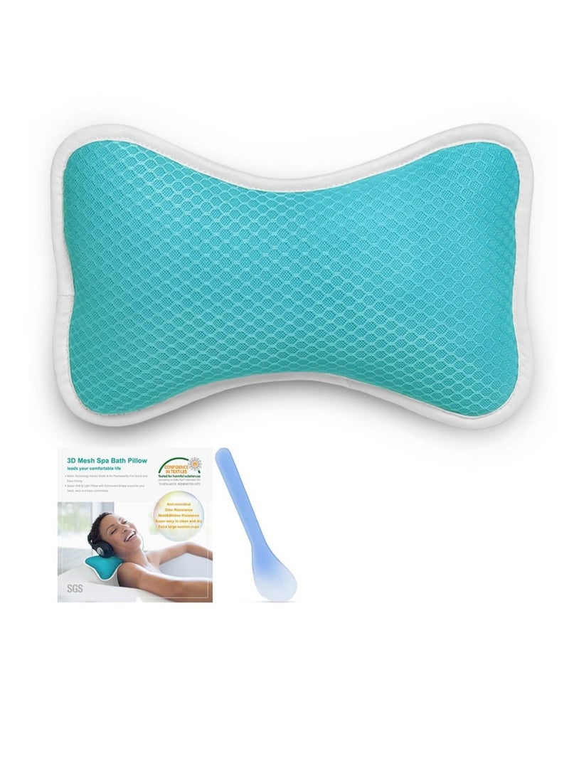 Coastacloud Comfortable Bath Pillow with Suction Cups, Supports Neck and Shoulders Home Spa Pillows for Bathtub, Hot Tub, Bathtub Head Rest Pillow Relax & Comfy - Blue  - Image 1