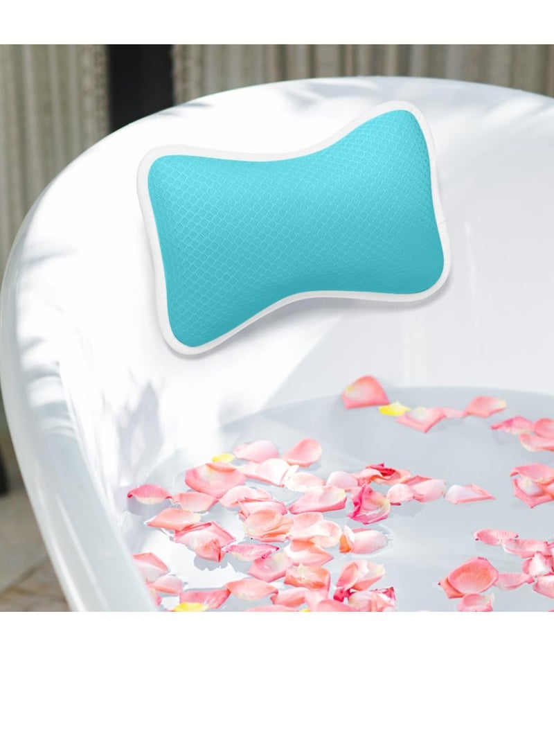Coastacloud Comfortable Bath Pillow with Suction Cups, Supports Neck and Shoulders Home Spa Pillows for Bathtub, Hot Tub, Bathtub Head Rest Pillow Relax & Comfy - Blue  - Image 4