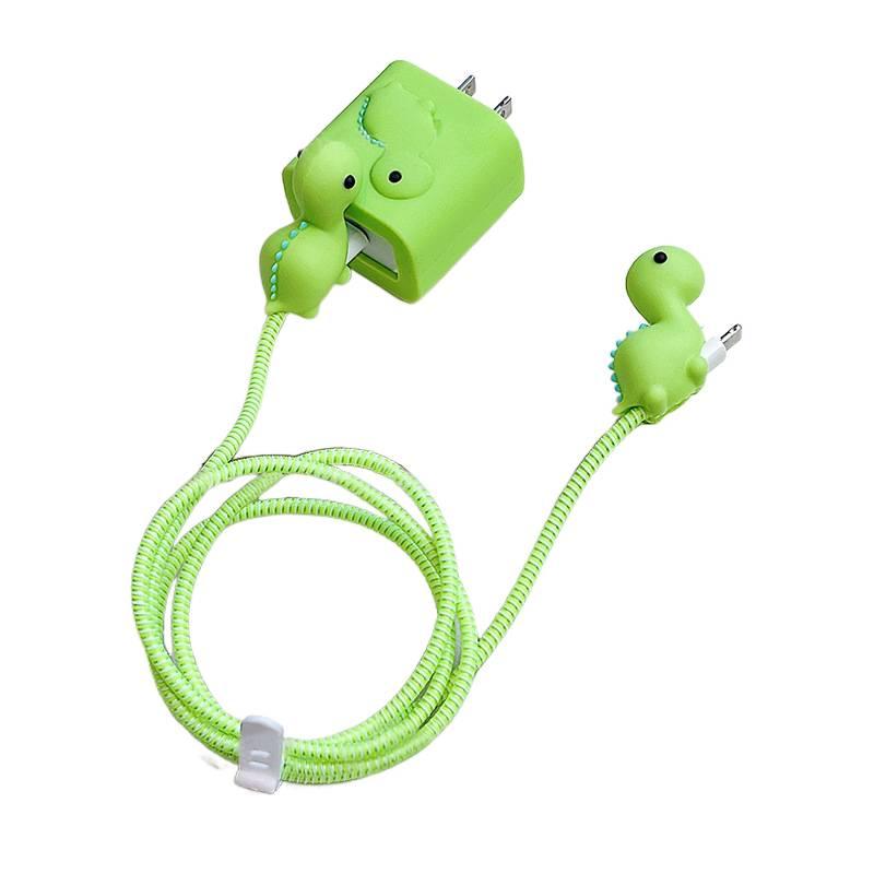 20W Charger Head and Cable End Protector Set with Cute Style in Pink with Decorative Design Anti Bend Protection and Daily Cable Care - Lilac Ribbon - Image 4