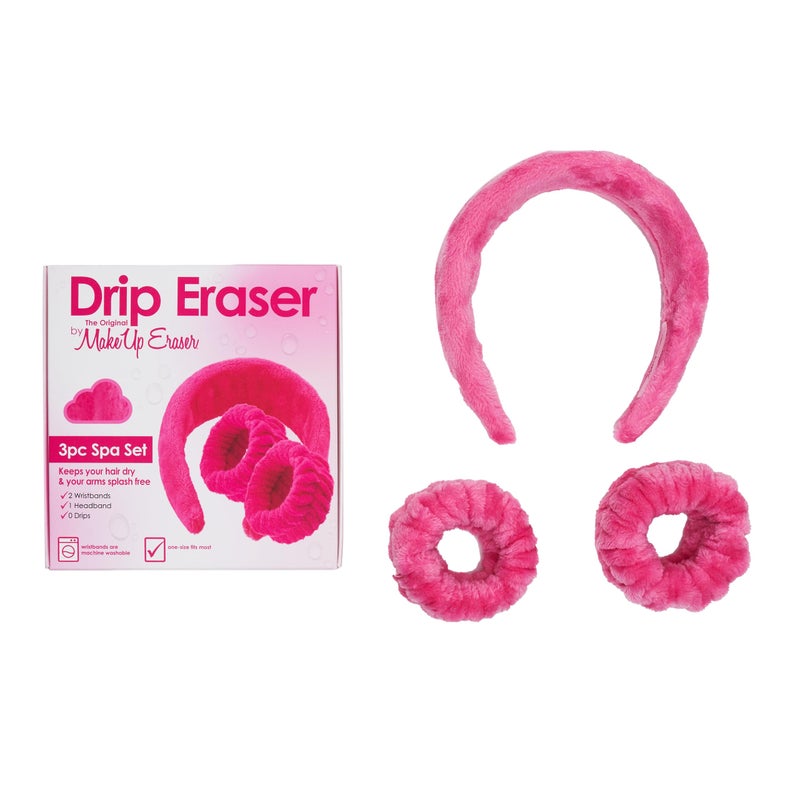 Makeup Eraser The Original Makeup Eraser Drip Eraser by The Original Absorbent Headband and Wristbands Collect Water During Face Washing 3 Piece Spa Set One Size Fits Most
