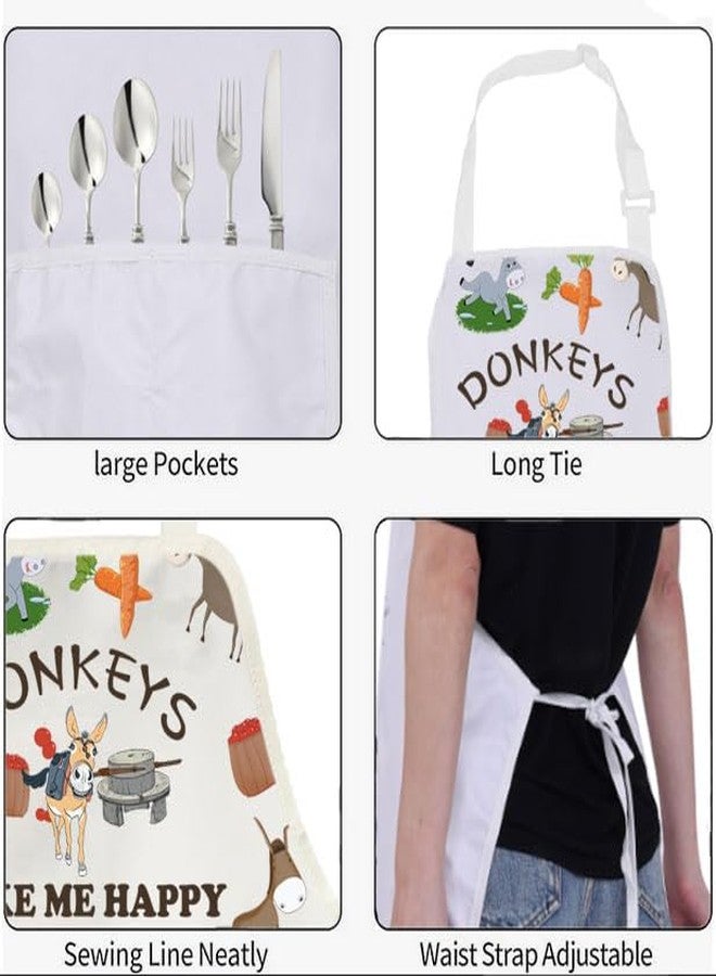 BNQL Donkey Apron Donkey Gifts for Donkey Lovers Donkeys Make Me Happy Apron Donkey Farmer Animal Gifts Funny Donkey Apron - Image 4
