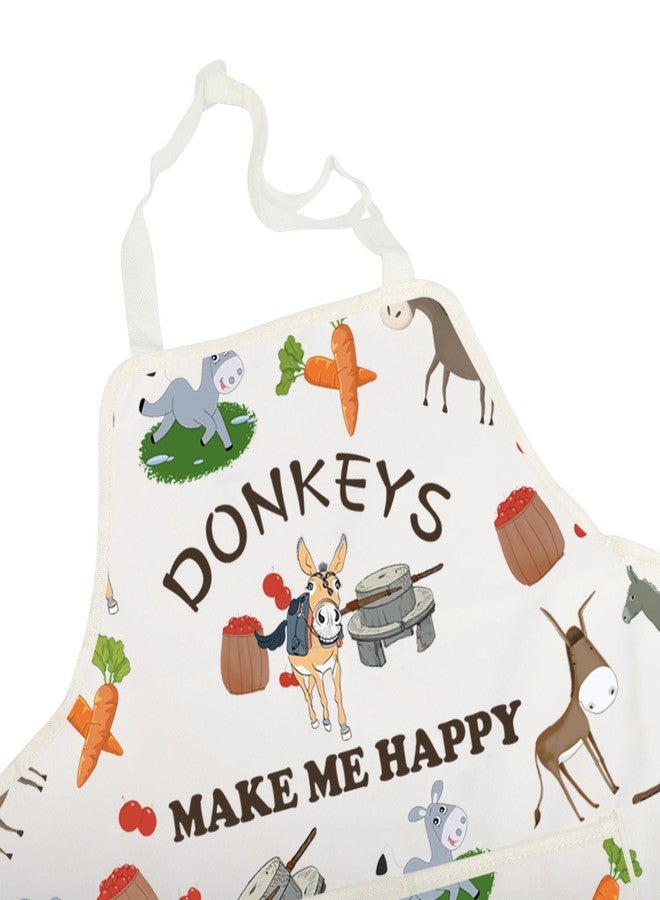 BNQL Donkey Apron Donkey Gifts for Donkey Lovers Donkeys Make Me Happy Apron Donkey Farmer Animal Gifts Funny Donkey Apron - Image 3