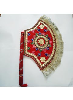 DIGSMORDEN DIGSMORDEN Wooden Handcrafted Hand FanMarriage FanShadi ka pankhapankhiHand FanvinjanoShadi ka pankhaWedding Fan  - Image 1