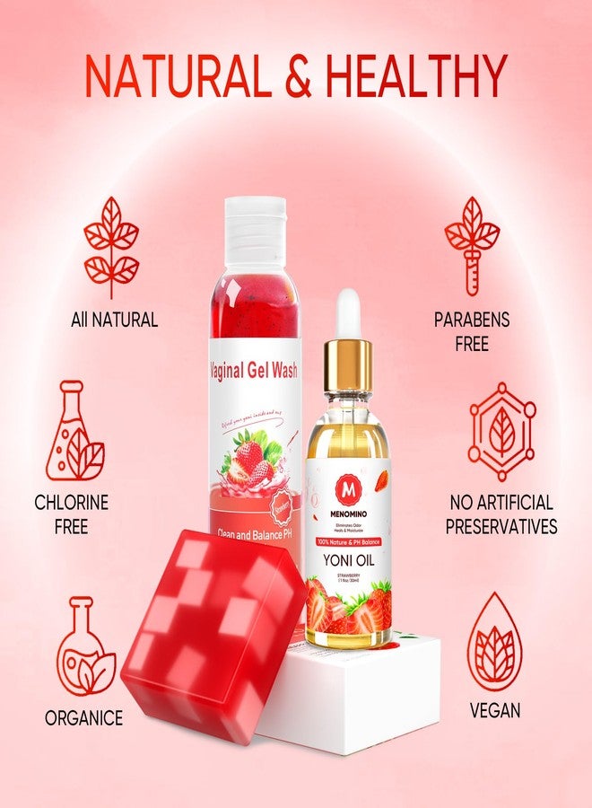 MENOMINO Feminine Wash & Yoni Soap Bar & Yoni Oil for Women pH Balance, Yoni Wash for Vaginal Moisturizing Remove Odor, 5.07 Fl.Oz Intimate Wash 1 Fl.Oz Organic Feminine Oil & 3.53oz Yoni Bar - Image 2