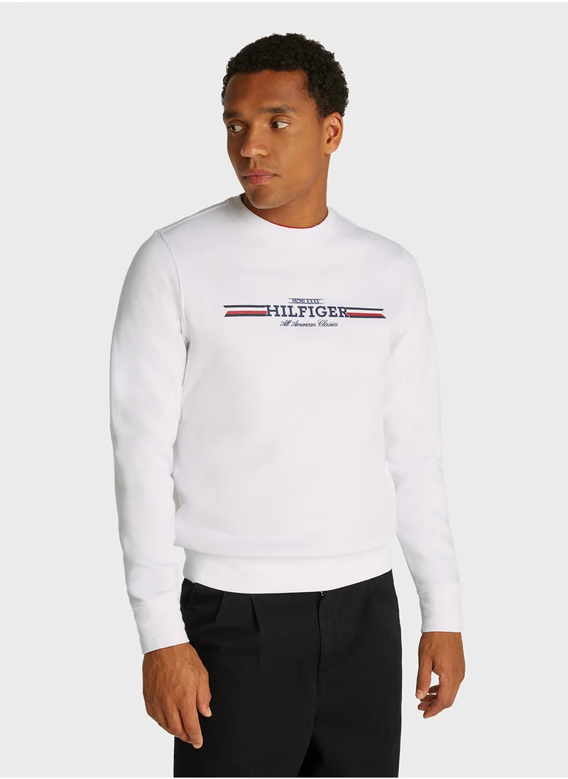 تومي هيلفيغر Logo Crew Neck Sweatshirt