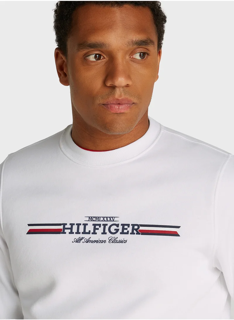 تومي هيلفيغر Logo Crew Neck Sweatshirt