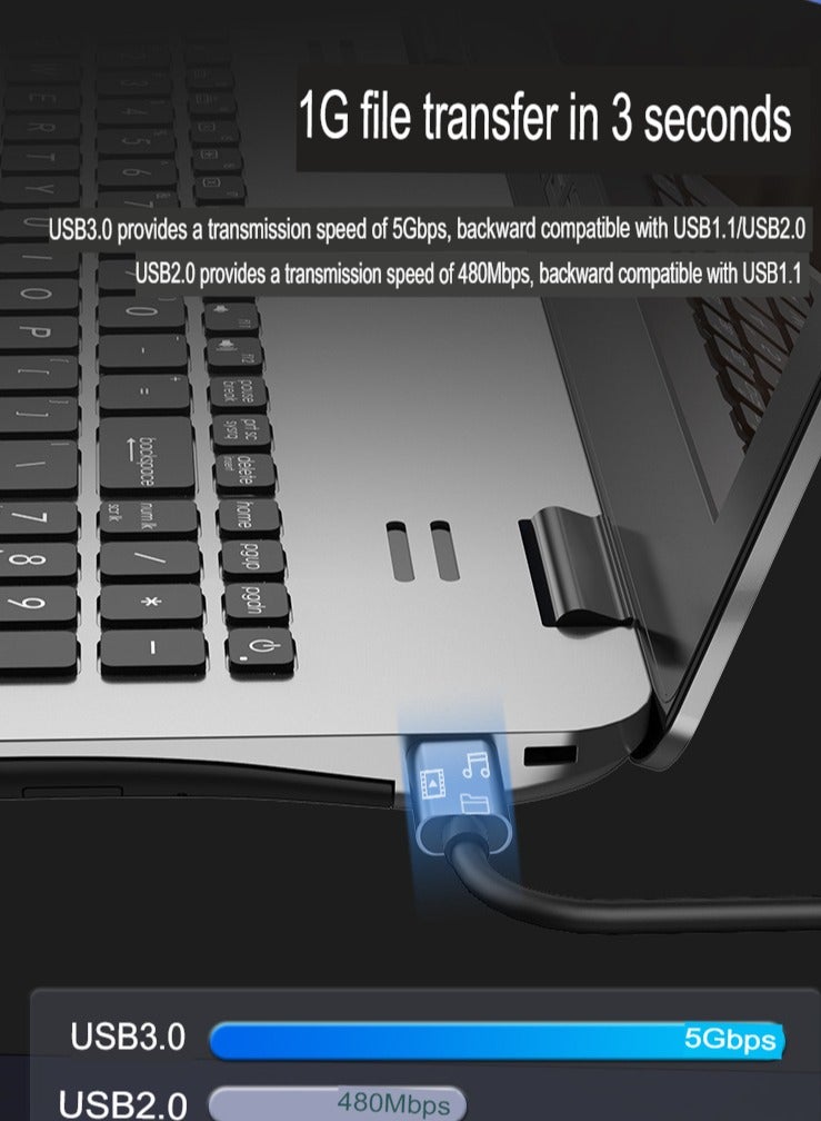 AROAQ Type C To HD Multimedia Interface Adapter, Portable Multiport USB C Hub, Fast Transfer 9-in-1 Type C Adapter,(Nine-in-one HDMI4K+USB3.0*3 ports+PD100W+SD/TF+Audio Interface+Gigabit Network Port) - Image 4